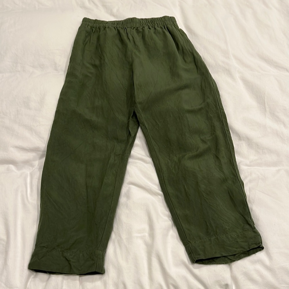 Madewell Green Cropped High Waisted Pant